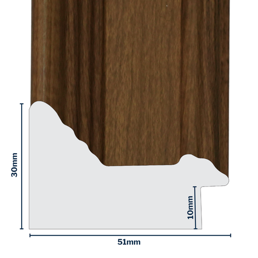 [Q952-3K] Q-Moulding W 51 X H 30 X L 2900mm Natural Kiaat