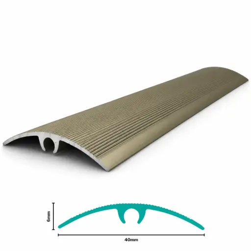 [3067AC] Aluminium Flooring Profile Reducer H 6 X W 40 X L 2700mm Champagne