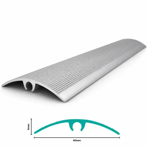 [3067AS] Aluminium Flooring Profile Reducer H 6 X W 40 X L 2700mm Silver