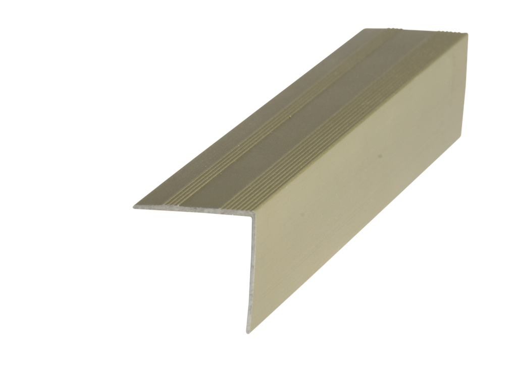 [3068AC] ALUMINIUM FLOORING PROFILE STAIR EDGE H 25 X W 25 X L 2700MM CHAMPAGNE