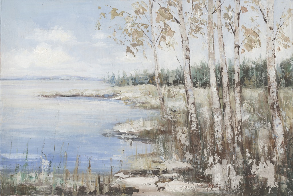 [PXYW755] OIL ON CANVAS RIVER SCENE 800X1200MM