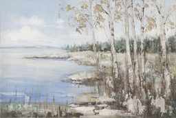 [PXYW755] Oil On Canvas River Scene 800X1200mm