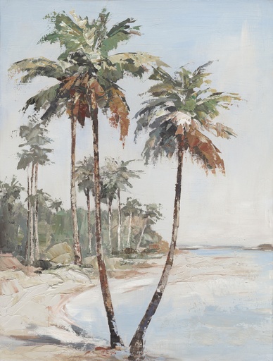 [PXYW760] Oil On Canvas Palms On Beach 900X1200mm