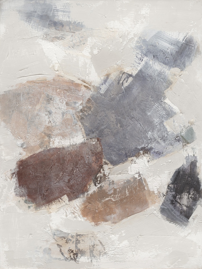 [PXYW759] OIL ON CANVAS ABSTRACT BLUE & BEIGE 900X1200MM