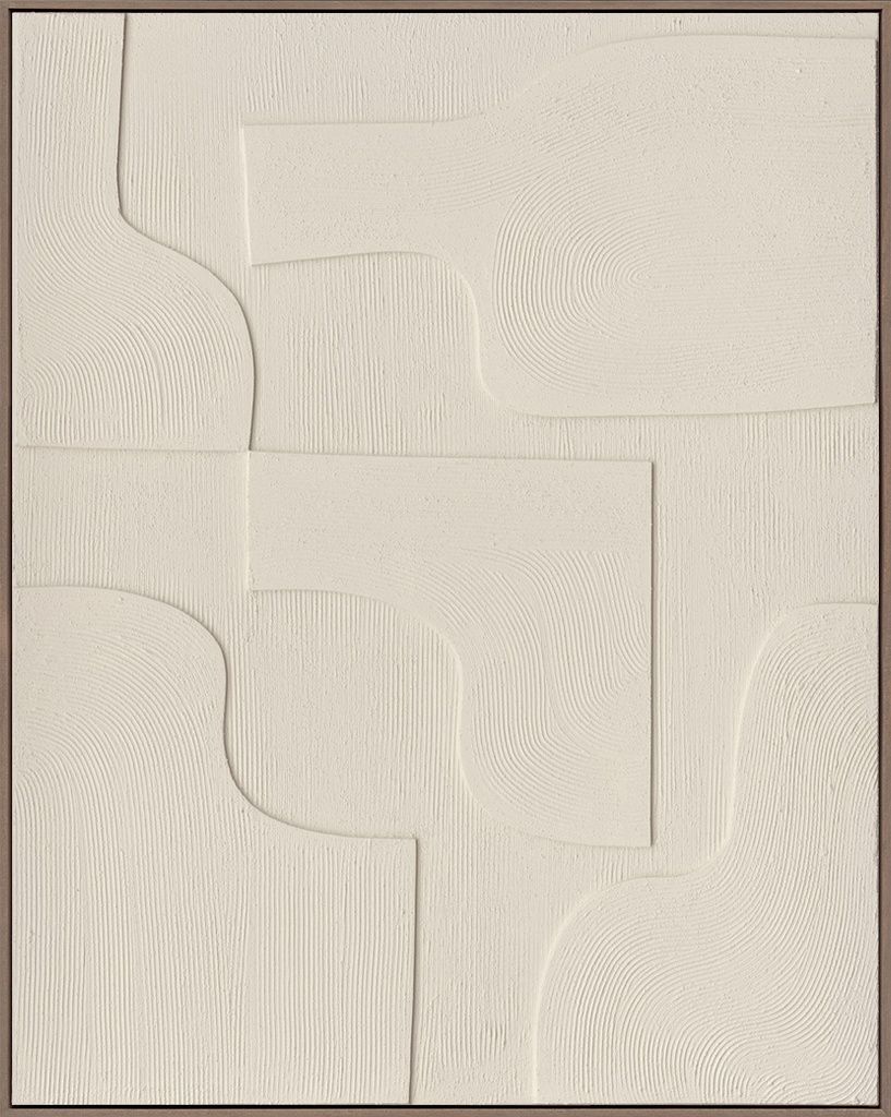 [PXYW764] OIL ON CANVAS FRAMED NEUTRAL ABSTRACT 800X1000MM