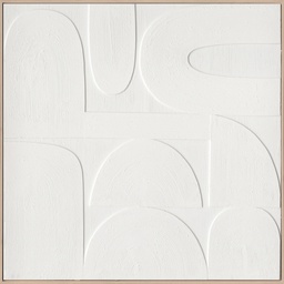 [PXYW770] Oil On Canvas Framed Abstract White 1000X1000mm