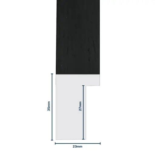 [7008B] Wood Moulding W 23 X H 35 X L 2900mm Black