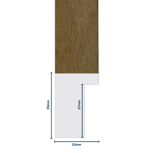 [7008A] Wood Moulding W 23 X H 35 X L 2900mm Brown