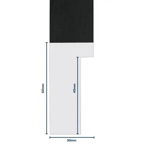 [7009B] Wood Moulding W 30 X H 60 X L 2900mm Black