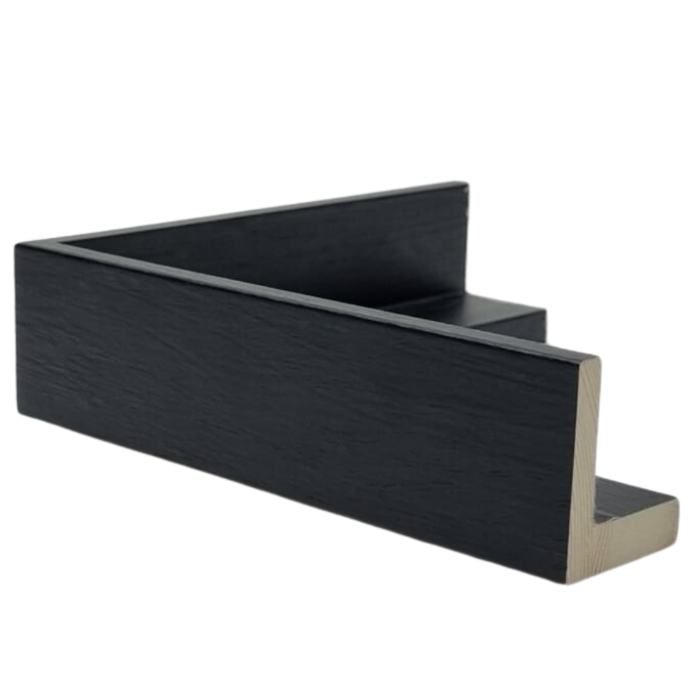 [7010B] WOOD MOULDING W 37 X H 44 X L 2900MM BLACK (CANVAS FLOATER 33MM) 7 MM FACE