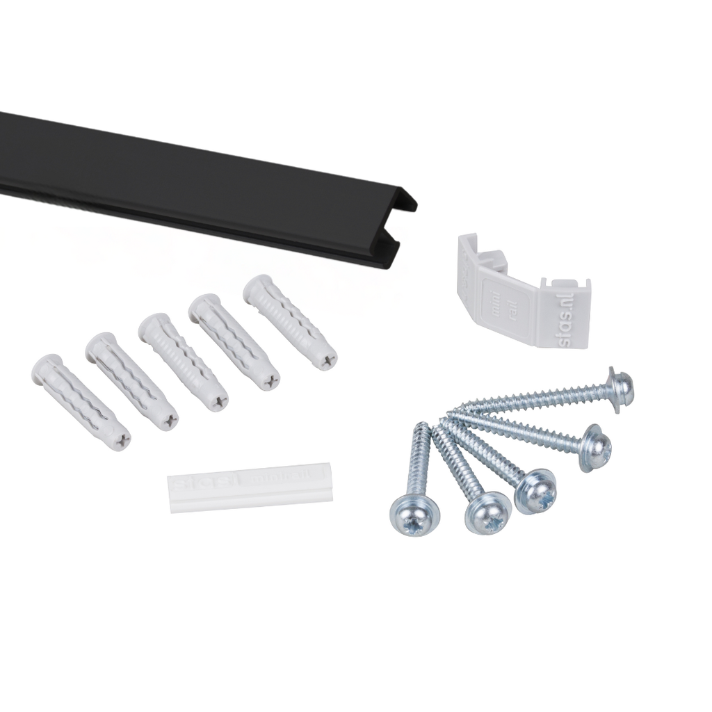 [AC403667] STAS MINIRAIL + INSTALLATION KIT BLACK 200CM