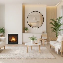 [MJ1B-25] Mirror Round 800mm Black