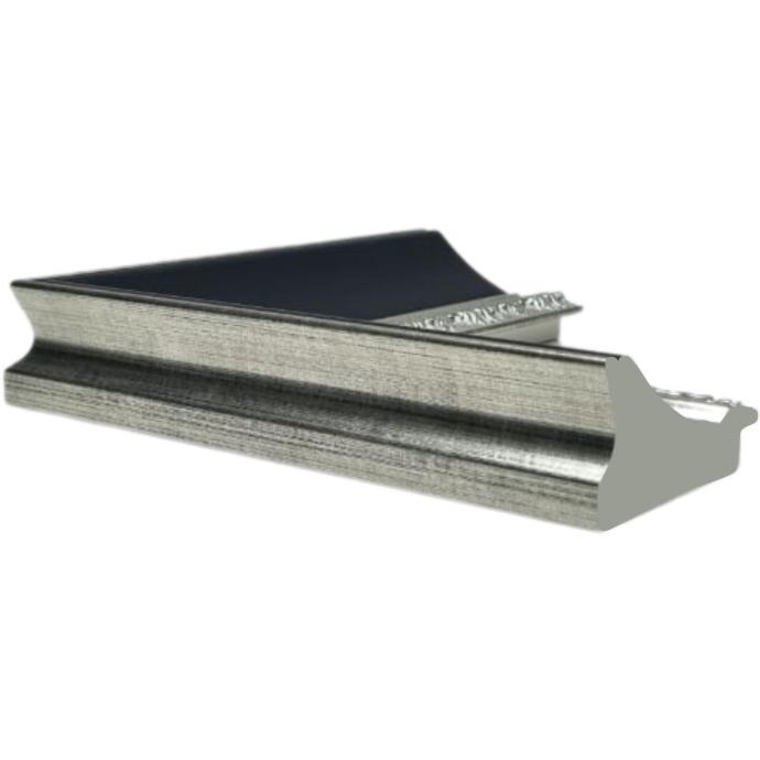 [749-7S] PS MOULDING W 76 X H 36 X L 2900MM BLACK & SILVER