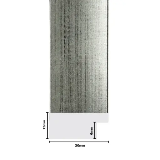 [869S] PS Moulding W 30 X H 13 X L 2900mm Silver