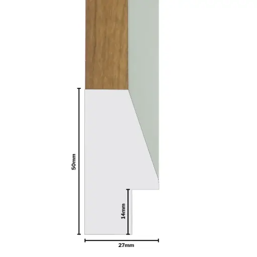 [1171-3KAW] PS Moulding W 27 X H 50 X L 2900mm Natural Kiaat & White