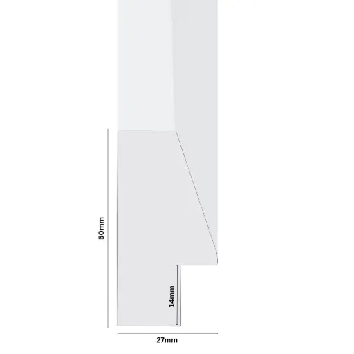 [1171AW] Ps Moulding W 27 X H 50 X L 2900mm White