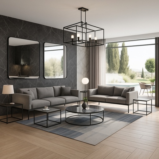 [MJ3B-26] Mirror Square 1000mm Black