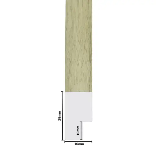 [1159-3NNW] PS Moulding W 16 X H 28 X L 2900mm Light Wood White