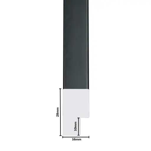 [1159UNW] PS Moulding W 16 X H 28 X L 2900mm Black & White
