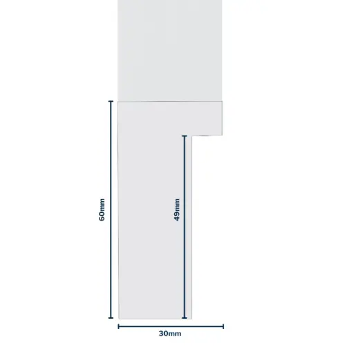 [7009W] Wood Moulding W 30 X H 60 X L 2900mm White