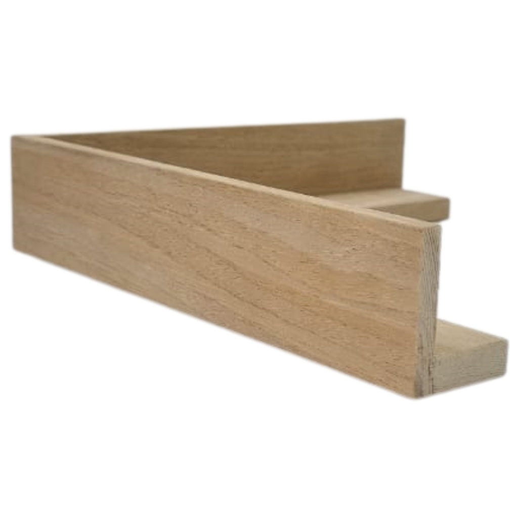[7010N] WOOD MOULDING W 37 X H 44 X L 2900MM NATURAL (CANVAS FLOATER 33MM) 7 MM FACE