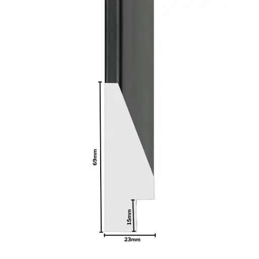 [1174B] PS Moulding W 25 X H 70 X L 2900mm Black Brushed