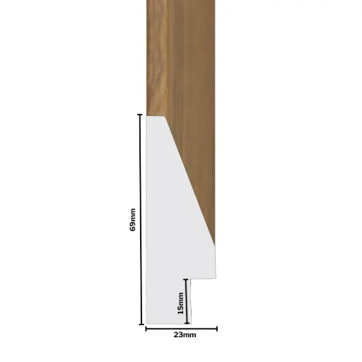 [1174-3K] PS Moulding W 25 X H 70 X L 2900mm Natural Kiaat
