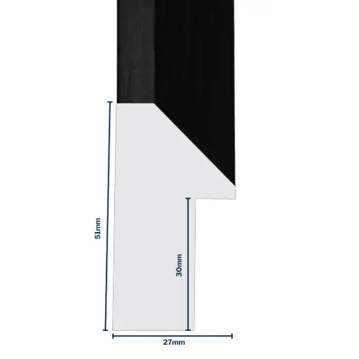 [7014B] Wood Moulding W 23 X H 51 X L 2900mm Black Stain