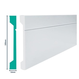 [3023WN] HDPS Skirting H 120 X W 16 X L 2700mm White
