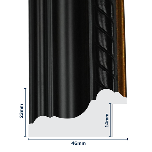 [764-PC15] Q-Moulding W 46 X H 23 X L 2900mm Brown & Gold