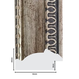 [Q953-8D] Q-Moulding W 41 X H 20 X L 2900mm Silver