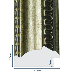 [Q953-8D] Q-Moulding W 41 X H 20 X L 2900mm Silver