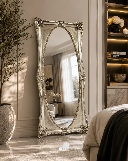 [HX021] Mirror Ornate Standing 900X1830mm Champagne