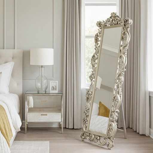 [HX2008] Mirror Ornate Standing 870X1910mm Champagne