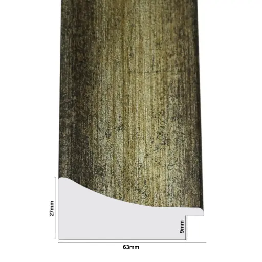 [1114-3S] PS Moulding W 63 X H 27 X L 2900mm German Silver