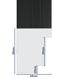 [Q955-3B] Q-Moulding W 42 X H 55 X L 2900mm Black