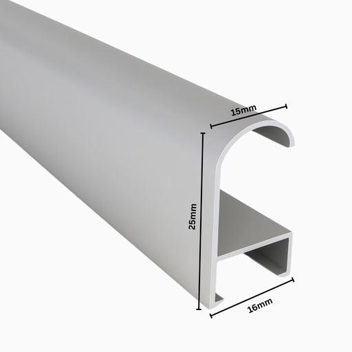 [121S] Aluminium Moulding W 16 X H 25 X L 2900mm Matt Silver