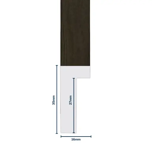 [7007D] Wood Moulding W 16 X H 35 X L 2900mm Dark Coffee