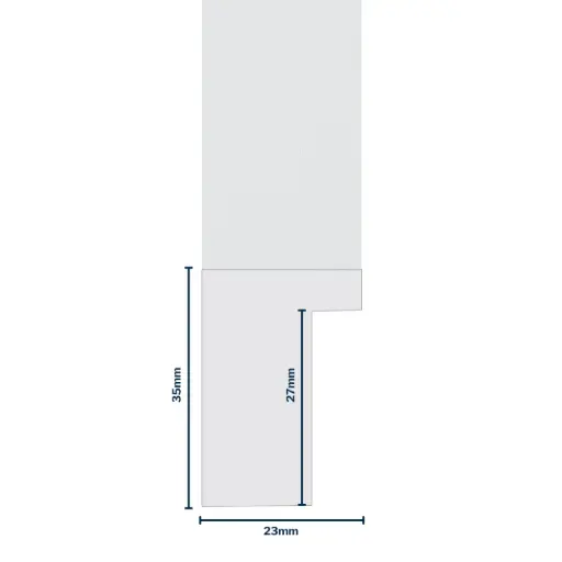 [7008W] Wood Moulding W 23 X H 35 X L 2900mm White
