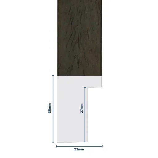 [7008D] Wood Moulding W 23 X H 35 X L 2900mm Dark Coffee