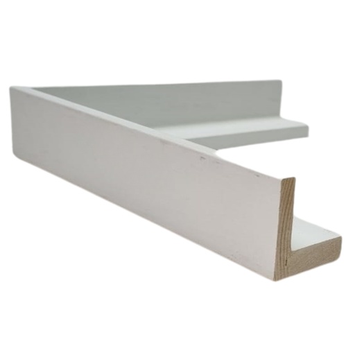 [7015W] Wood Moulding W 37 X H 38 X L 2900mm White (Canvas Floater 27mm) 7mm Face