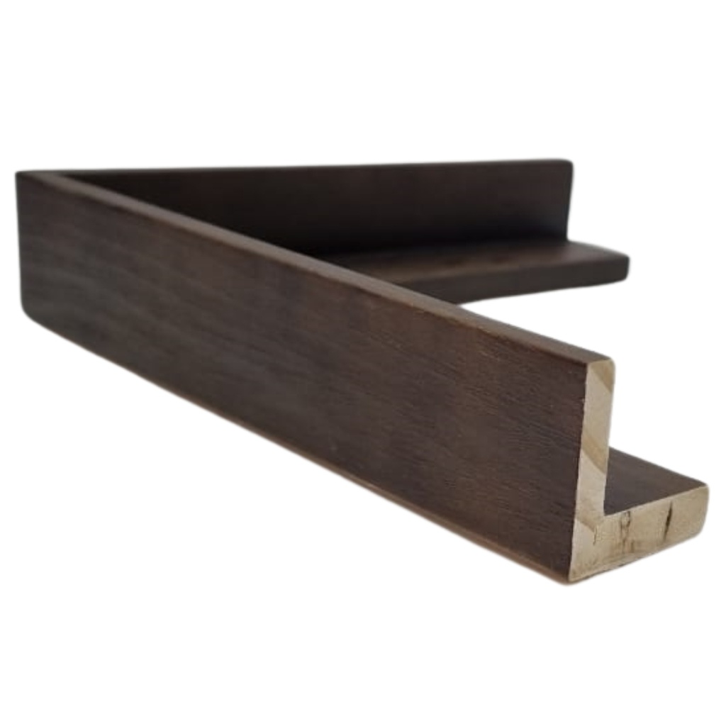 [7015D] WOOD MOULDING W 37 X H 38 X L 2900MM DARK COFFEE (CANVAS FLOATER 27MM) 7 MM FACE