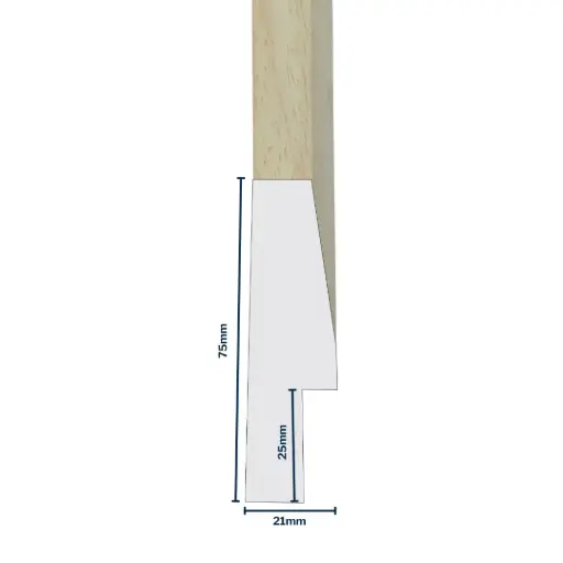[7016N] Wood Moulding W 13 X H 75 X L 2900mm Natural