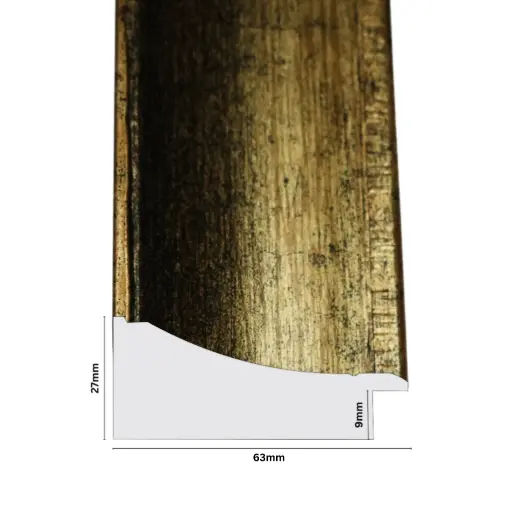[1046C] PS Moulding W 63 X H 27 X L 2900mm Gold