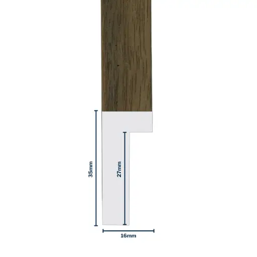 [7007AW] Wood Moulding W 16 X H 35 X L 2900mm American Walnut