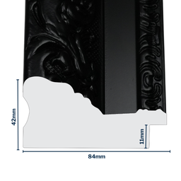 [Q932F] Q-Moulding W 84 X H 42 X L 2900mm Black