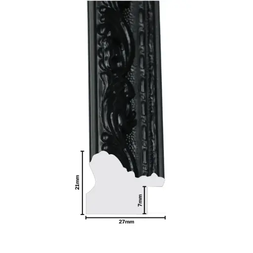 [1167-1F] PS Moulding W 27 X H 21 X L 2900mm Black
