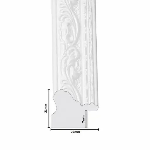 [1167-1W] PS Moulding W 27 X H 21 X L 2900mm White