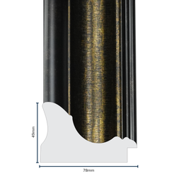 [2002A] PS Moulding W 78 X H 49 X L 2900mm Brown & Gold