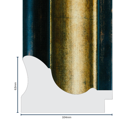 [2000A] PS Moulding W 104 X H 63 X L 2900mm Brown & Gold